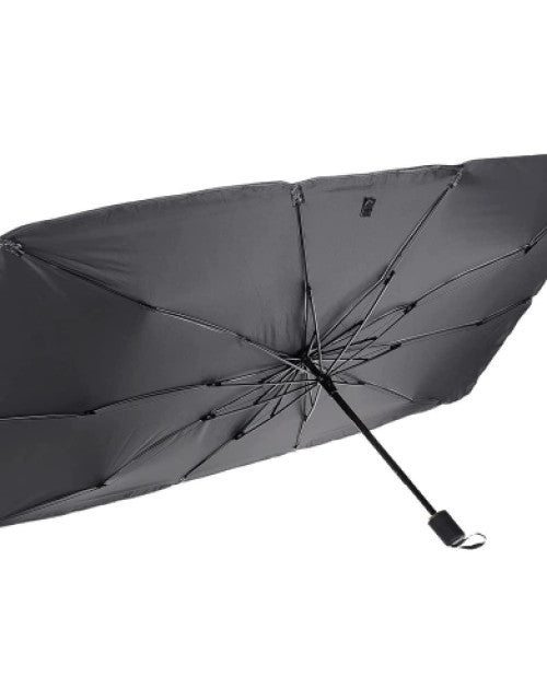 Dropdash car windshield sun shade umbrella in sleek black design for effective sun protection