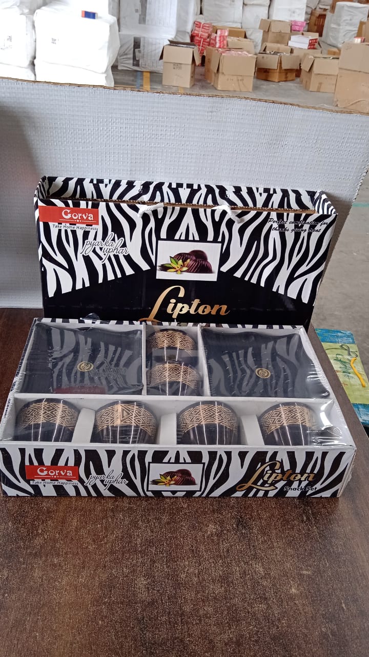 2 Bowl & 6 Glass Snake Set ( 8 Pc Set ) Your Brand