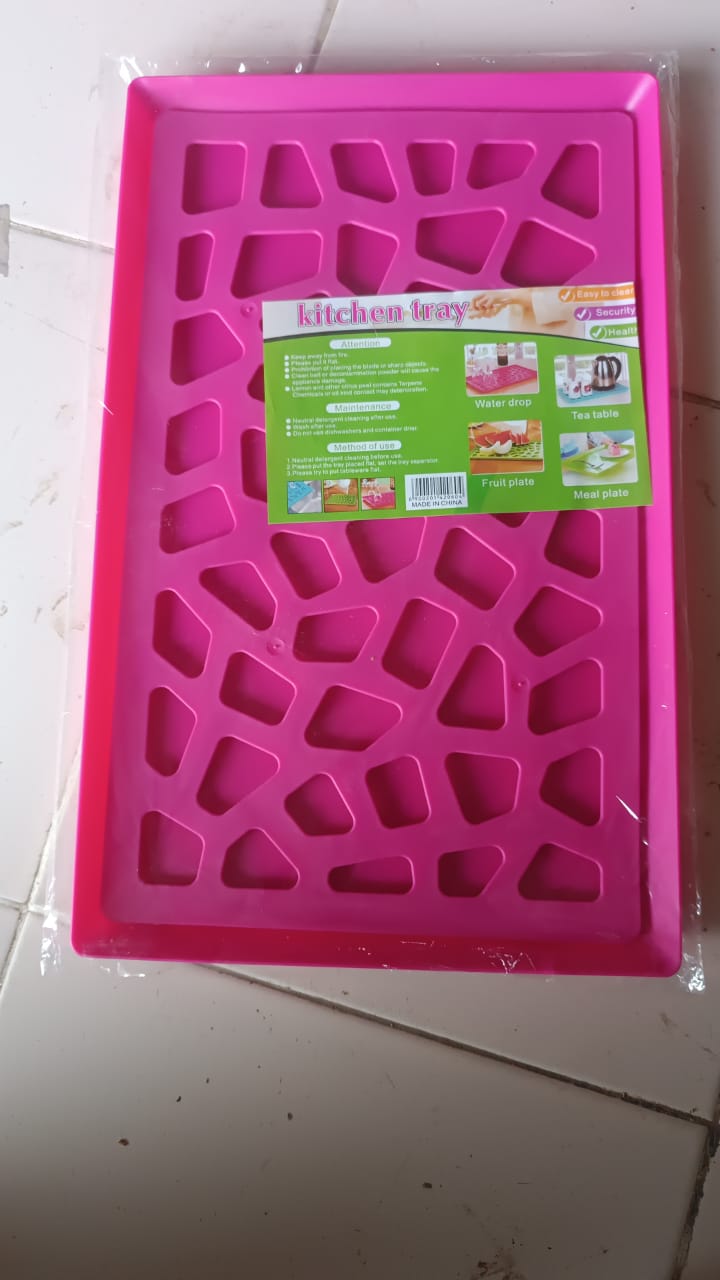 Plastic Kitchen Tray with Modern Hollow Design (40x25 cm) Your Brand