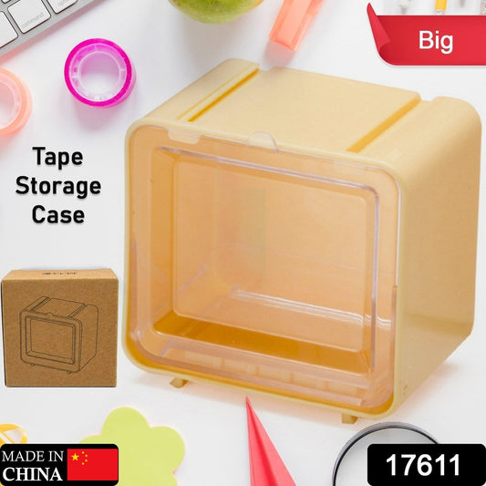 Durable Transparent Tape Storage Box – Plastic Office Organizer Your Brand