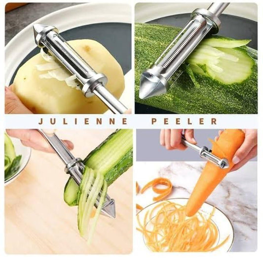 THE GIR FARMER stainless steel julienne peeler peeling potato cucumber and carrot vegetable and fruit peeler set for spirals