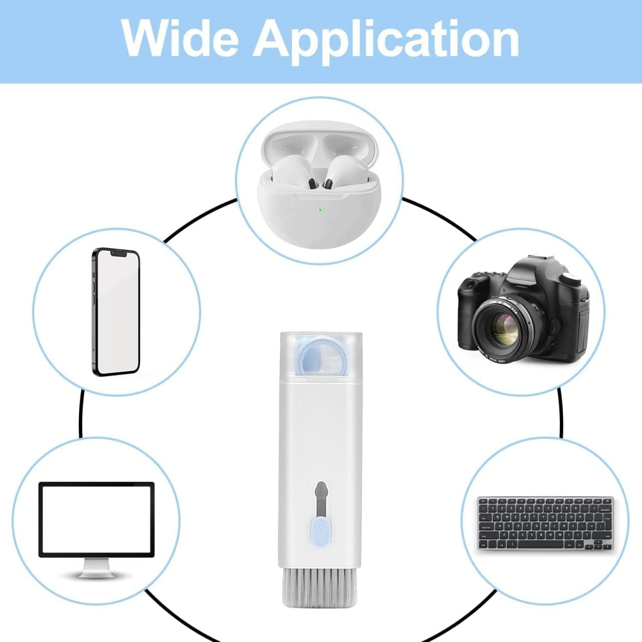 7 in 1 electronic cleaner kit designed for cleaning screens, cameras, keyboards, and more for optimal maintenance