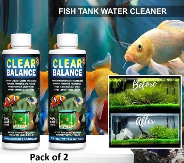 Clear Balance aquarium water cleaner for freshwater and saltwater with before and after tank results