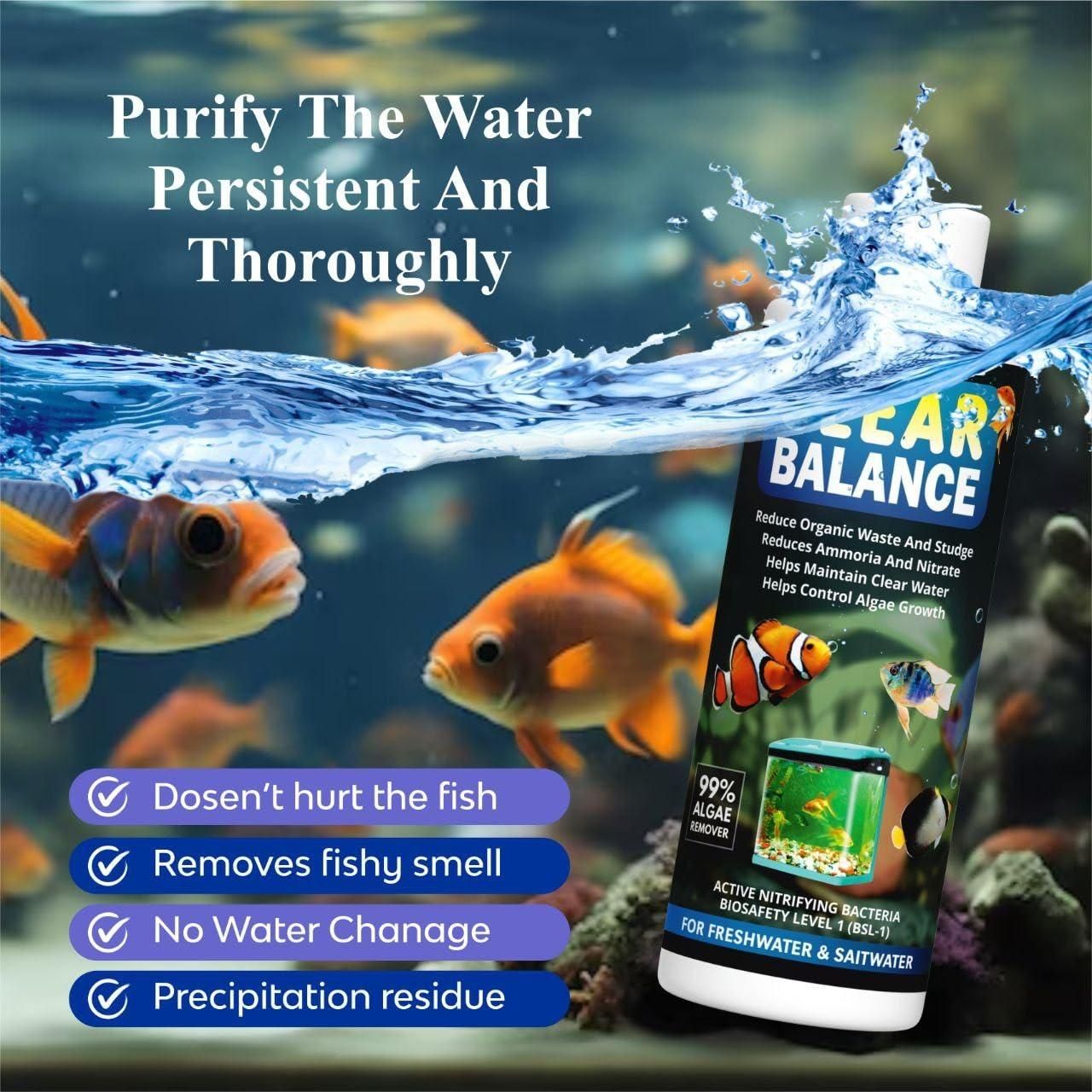 THE GIR FARMER aquarium water cleaner for freshwater and saltwater with benefits like removing fishy smell and no water change