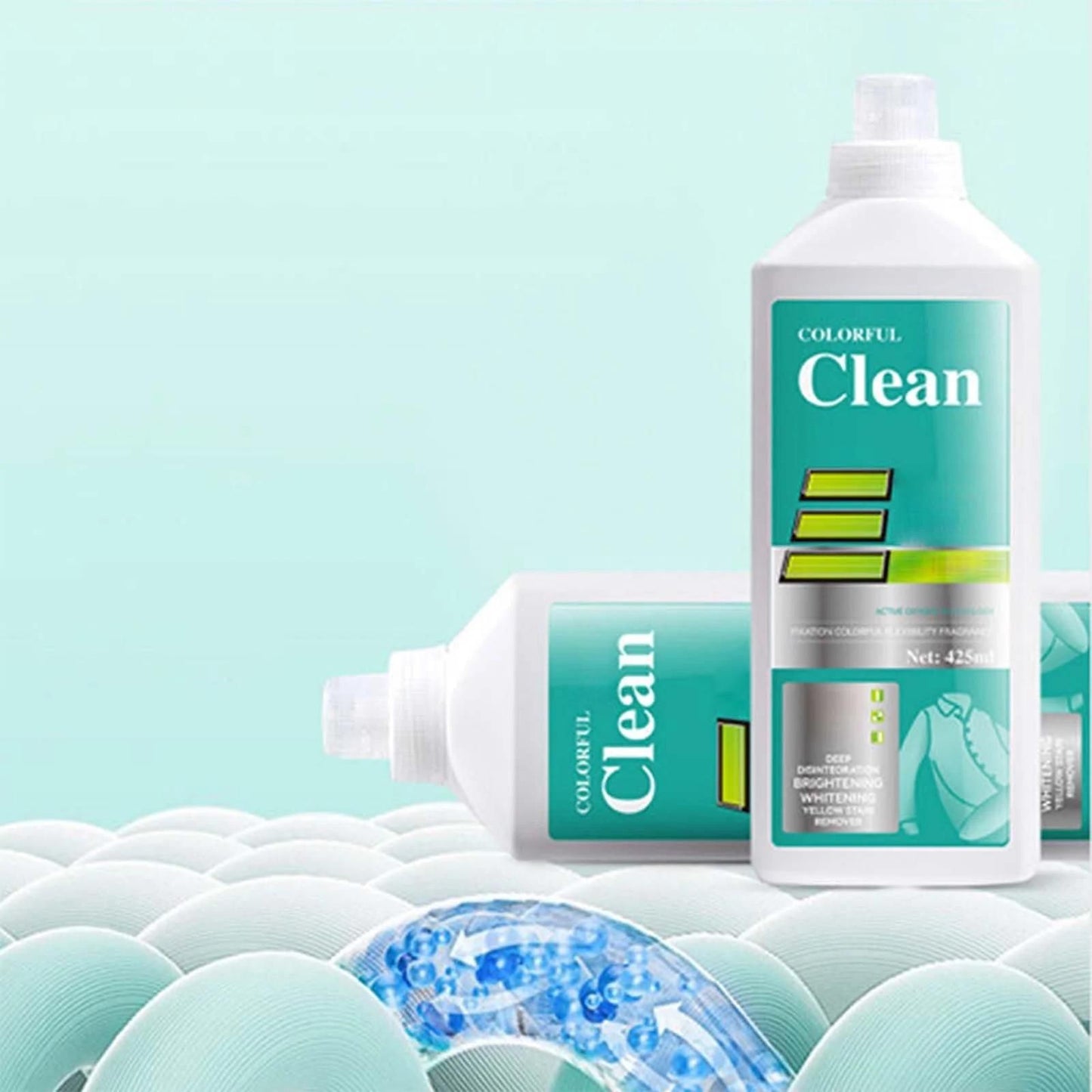 The Gir Farmer Colorful Clean bottle gentle stain remover for clothes with blue detergent capsules