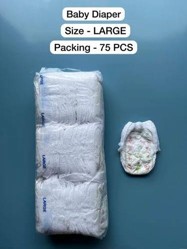 THE GIR FARMER Large Baby Diapers Packing 75 PCS, Cotton Soft Diapers for Infants
