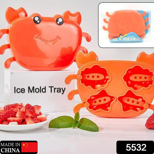Crab ice mold for kids in bright orange color, perfect for making fun ice shapes at home