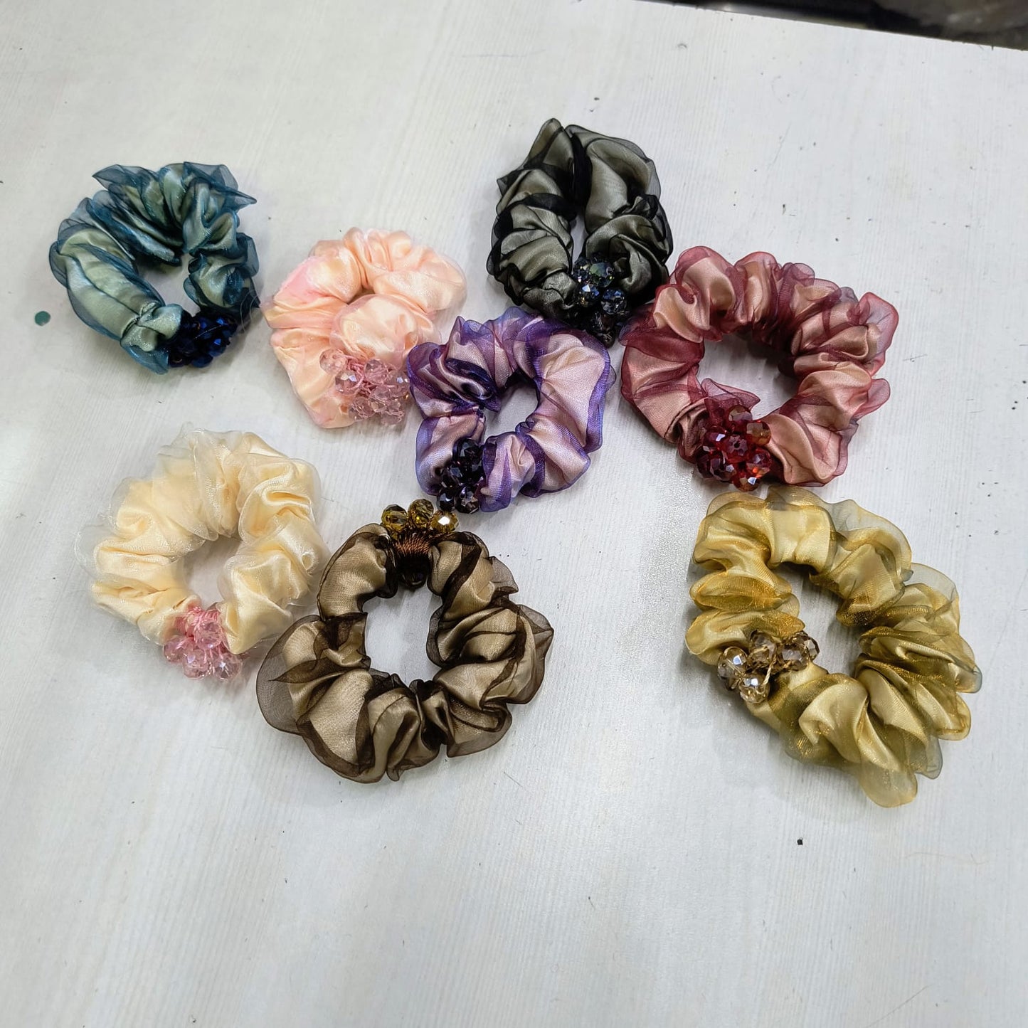 AM1292 Crystal Embellished Hair Band - Elastic Multicolor Hair Rope for Women & Girls (1pc)