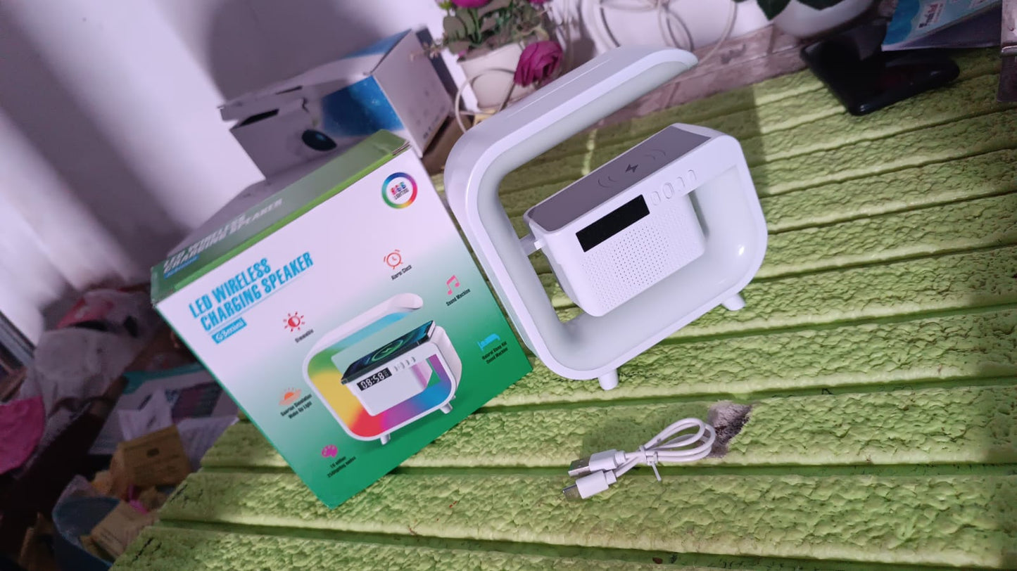 Multi-function Wireless Speaker Audio Desk Lamp Wireless Charger (1 Pc) Your Brand