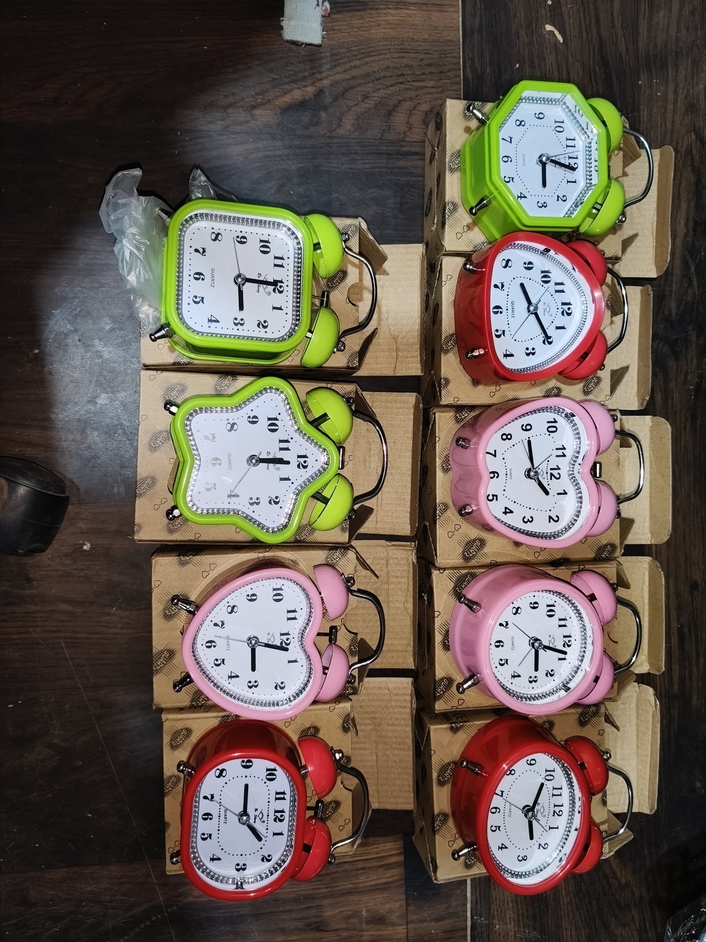 Mini Cute Alarm Clock Small Kids and Students (Mix Design & Color / 1 Pc) Your Brand