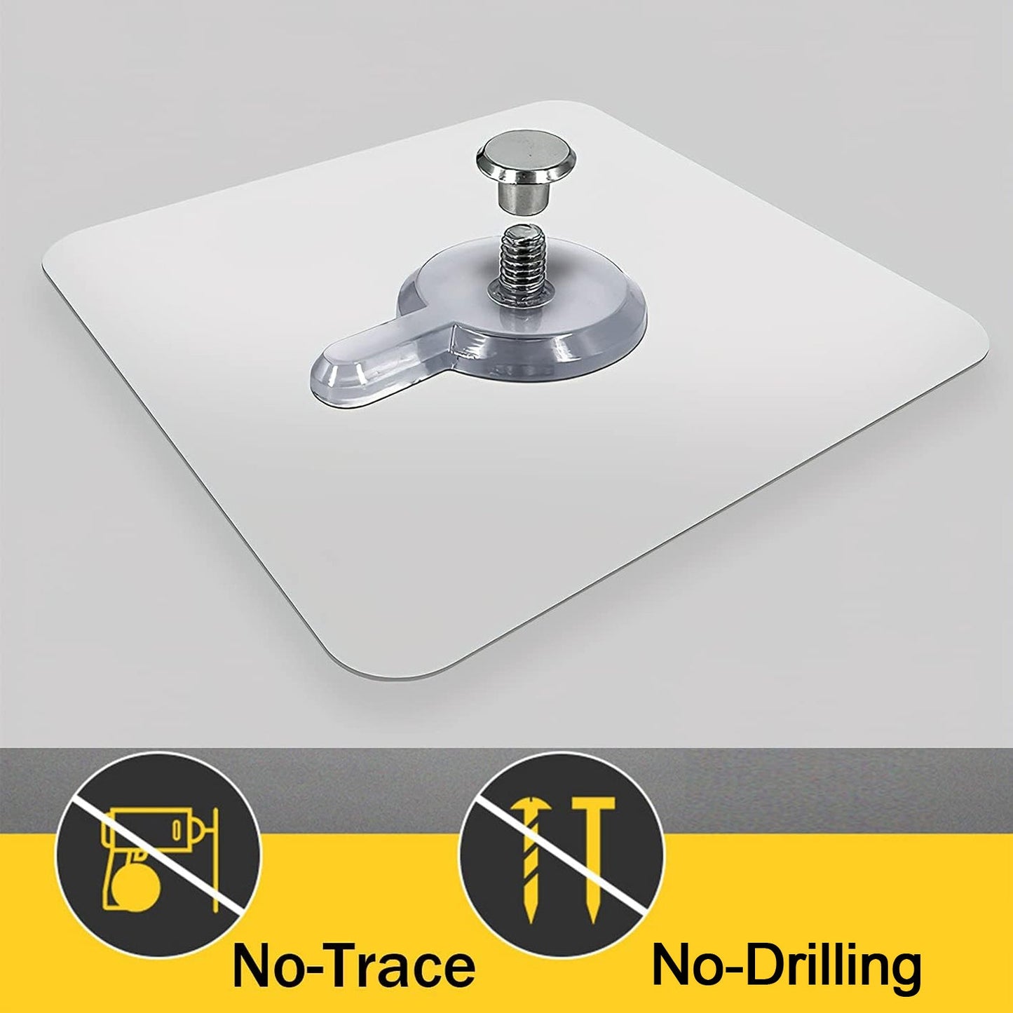 Damage-free wall hooks for photo frames with a clear design for easy installation and no drilling