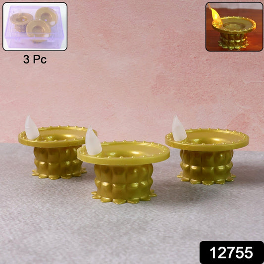 Set of 3 Water Sensor LED Golden Diyas DeoDap