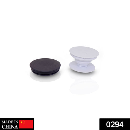 Designer mobile holder set in black and white, perfect for stylish smartphone support