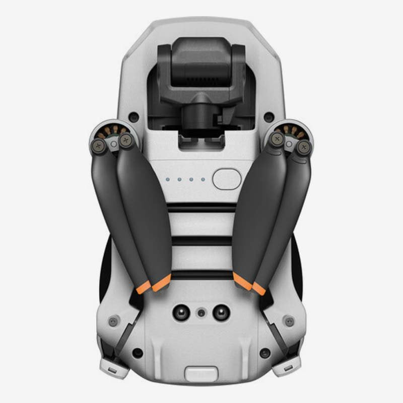 Top view of DJI Mini 2 SE Drone with folded propellers for easy portability and storage