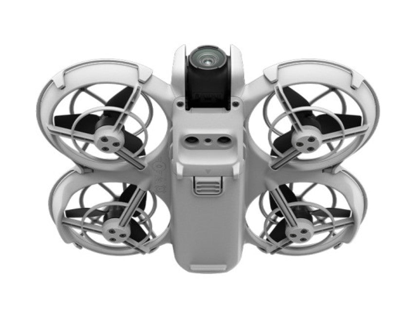 DJI Neo Fly More Combo Drone Top View with Four Propellers and Camera for Aerial Photography
