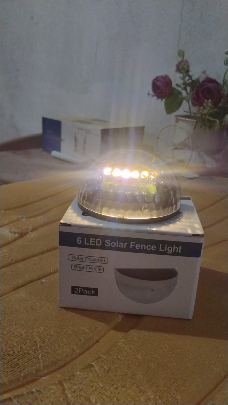 6 LED Solar Powered Wall Mount Fence Light with Honeycomb Shade Design (2 Pc Set) Your Brand