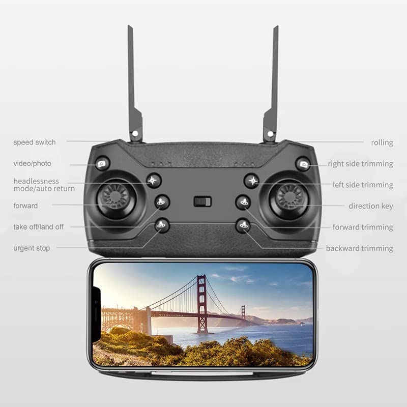 E88 Pro RC Mini Drone 4K Remote Control with Smartphone Mount for Aerial Photography