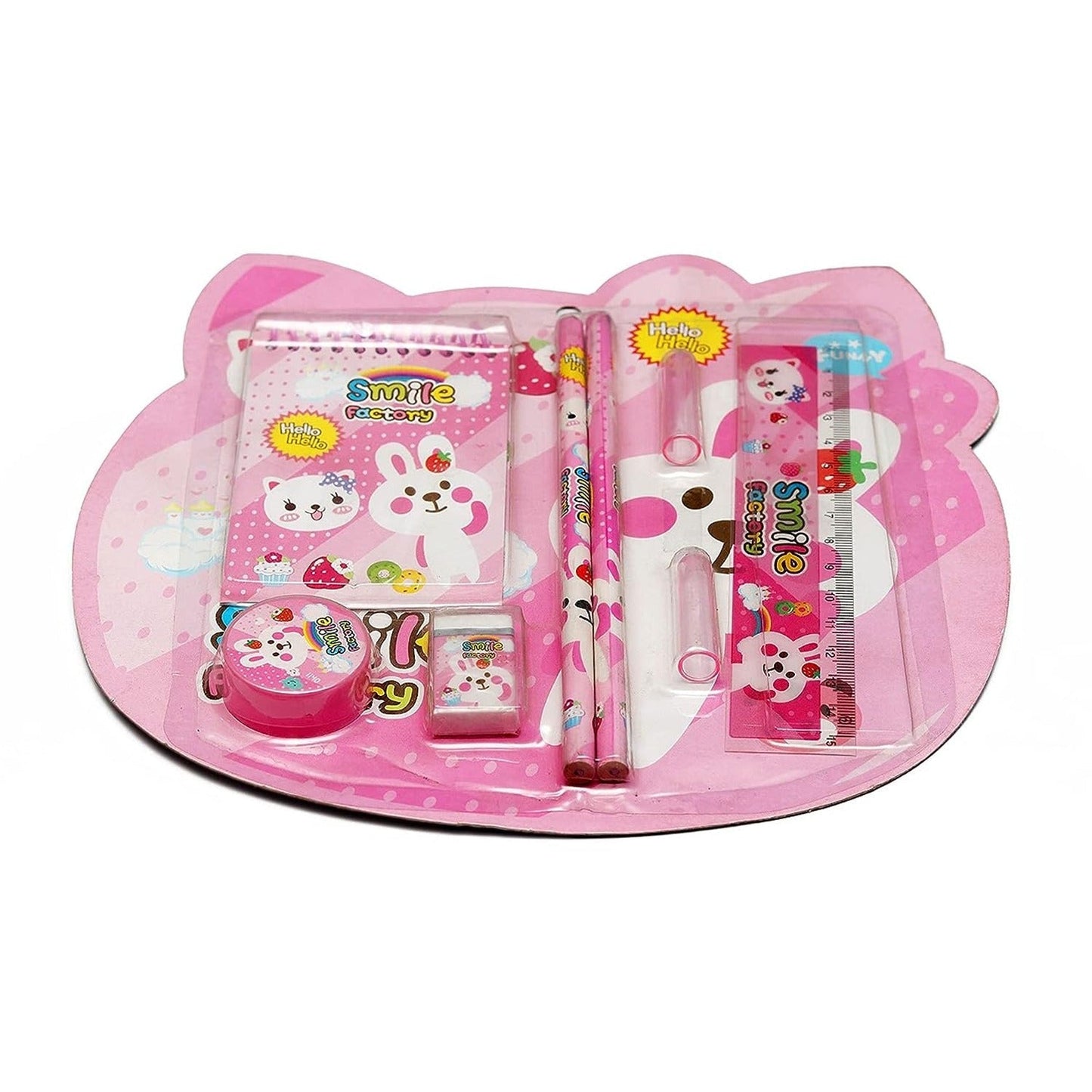 8 in1 Mix Stationery Gift Set for Kids, Stationary Set Including Pencil Ruler Rubber Pencil Sharpener, Pencil Cover, School, Office Product Gift Your Brand