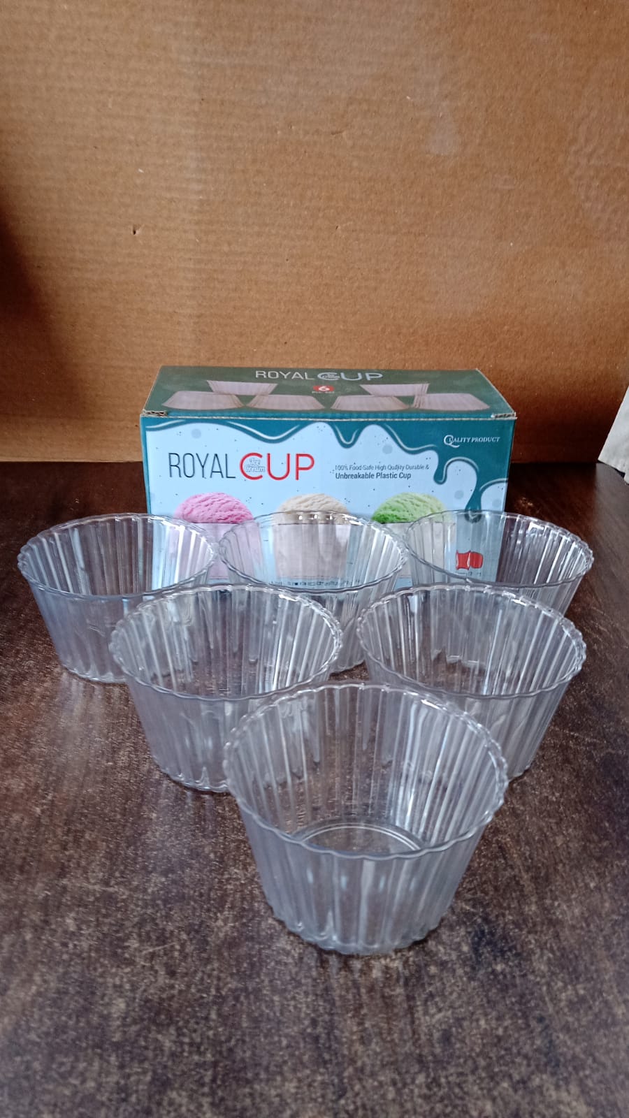 Premium Transparent Plastic Dessert Bowl Set – 6 Pieces Your Brand
