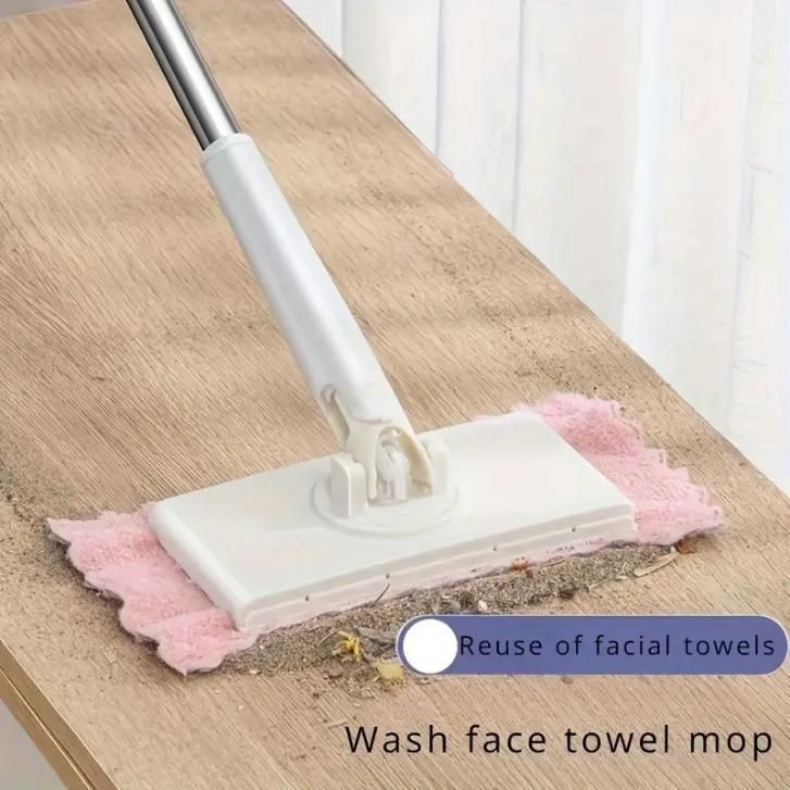 Easy clean mini mop for quick surface cleaning with reusable face towel attachment