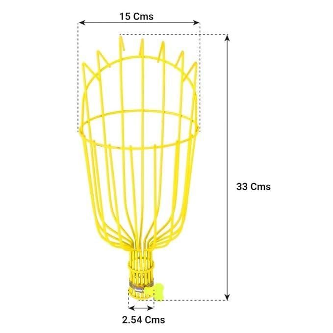 Yellow easy fruit picking basket with 15 cm width and 33 cm height by The Gir Farmer