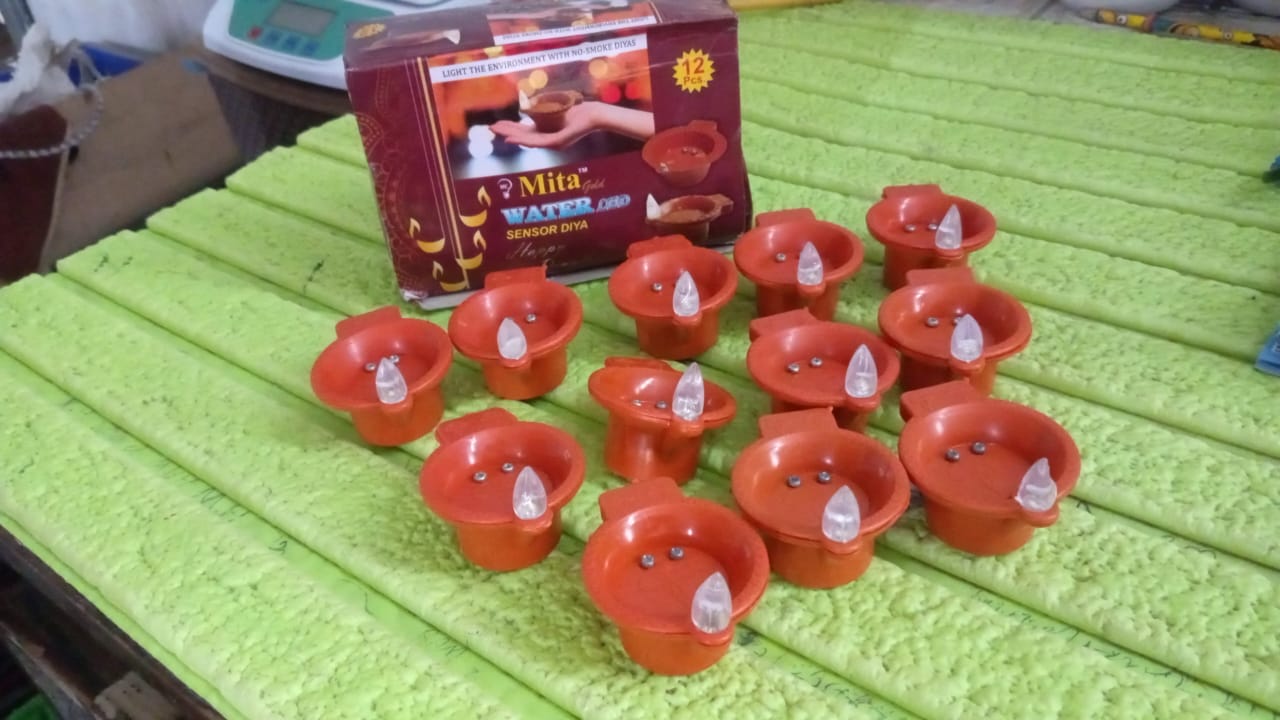 Water Sensor Diyas for Diwali Decoration, Diwali (12 Pcs Set) Your Brand