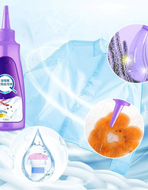 Dropdash effective clothes stain cleaner in a purple bottle for easy stain removal on fabrics