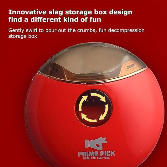 Electric nail clipper in stylish red design with innovative storage box for easy crumb disposal
