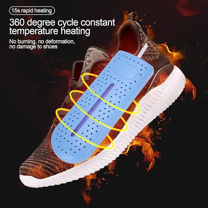Electric shoe dryer with 15s rapid heating and 360-degree constant temperature for safe drying