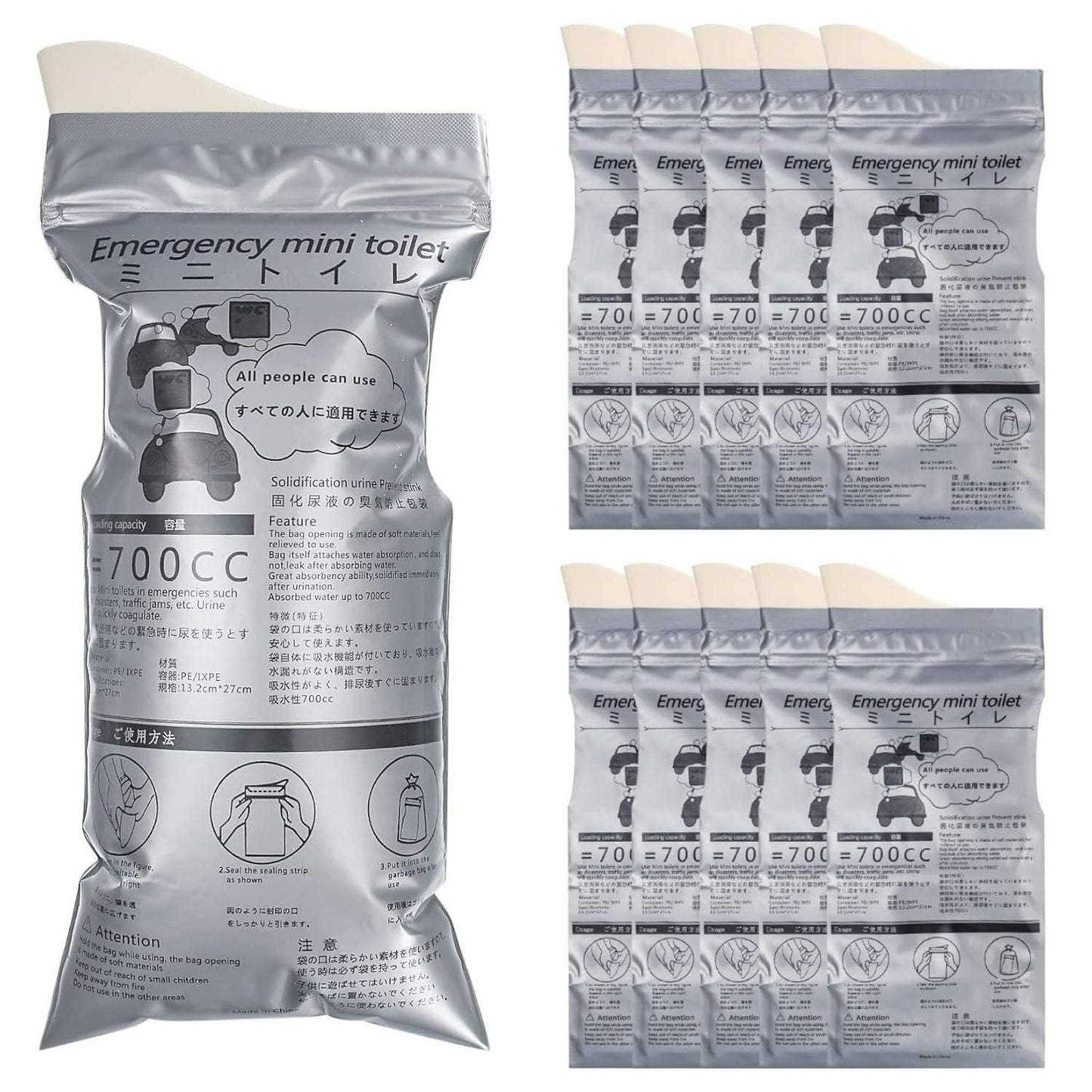 THE GIR FARMER outdoor camping disposable toilet solution emergency mini toilet packs with 700CC capacity