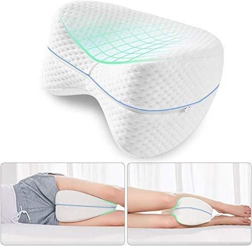 Ergonomic knee pillow for side sleepers featuring breathable design for enhanced comfort and support