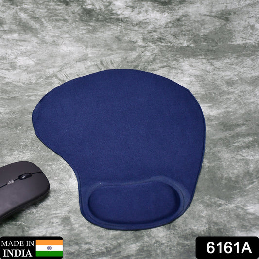 Navy ergonomic wrist mouse pad designed for comfort and support during computer use