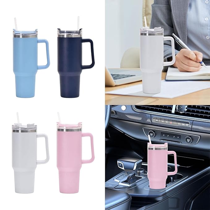 The Gir Farmer insulated sipper bottle with straw and handle in assorted colors for travel and car