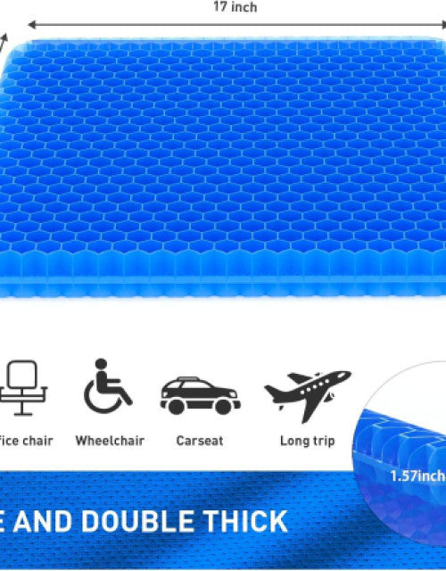 Dropdash extra large chair seat cushion in blue with honeycomb design for comfort during long trips