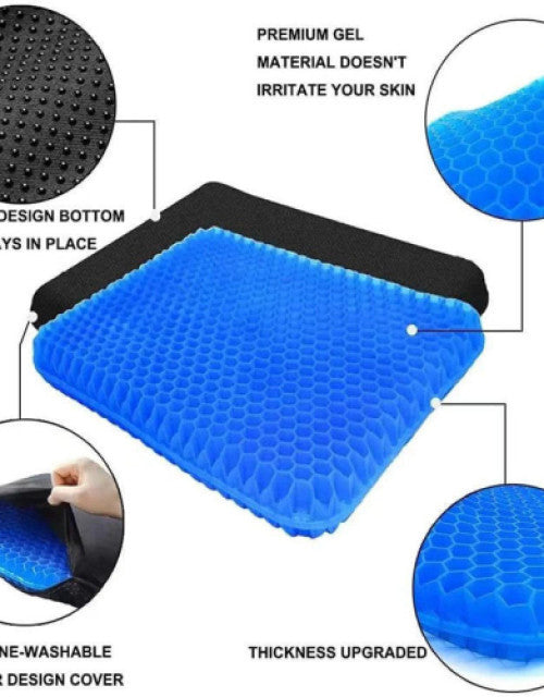 Dropdash extra large chair seat cushion in blue with washable cover and non-slip design
