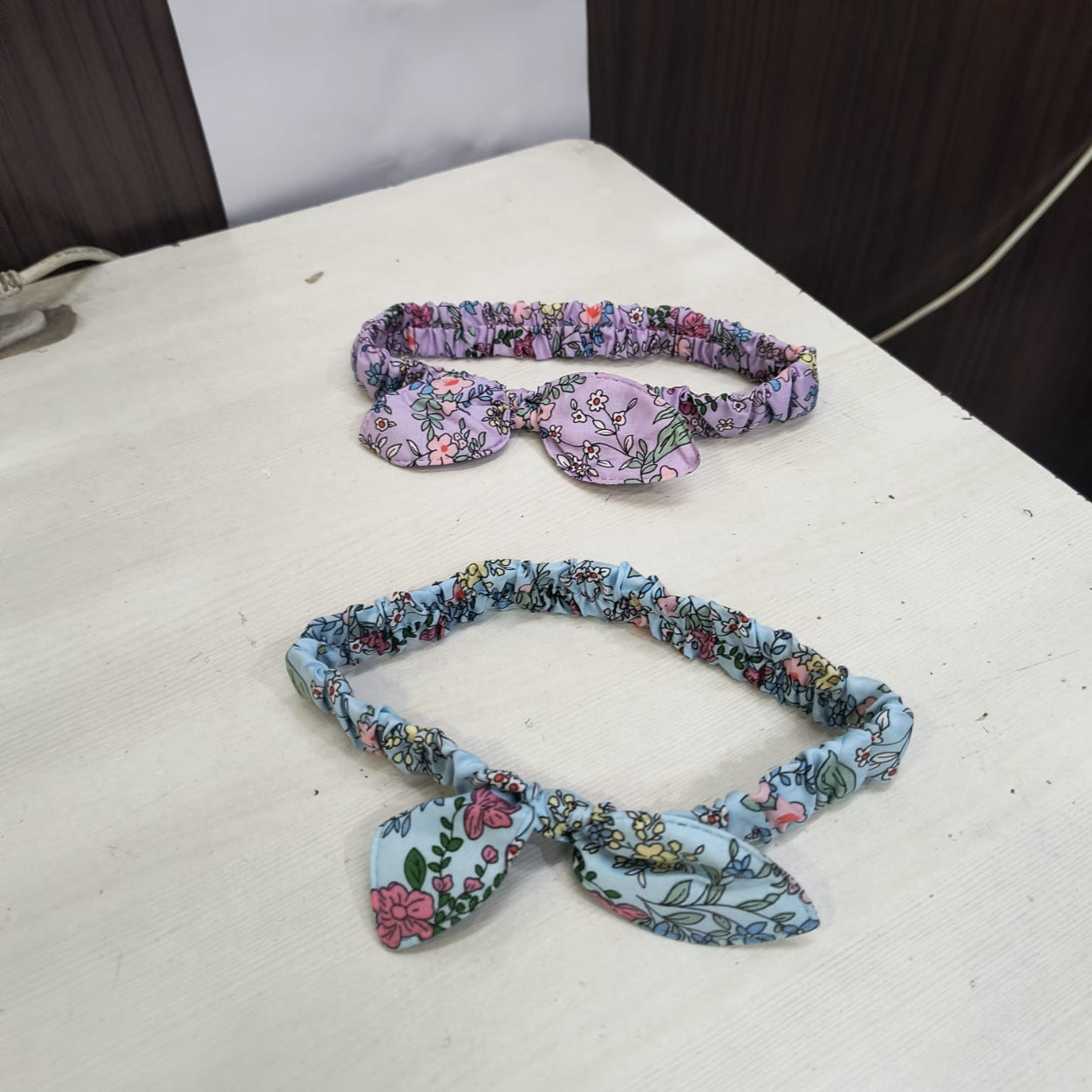 AM5426 Multicolour Rabbit Ear Hair Band - Adjustable, Polyester & Wire for Fashion and Sports