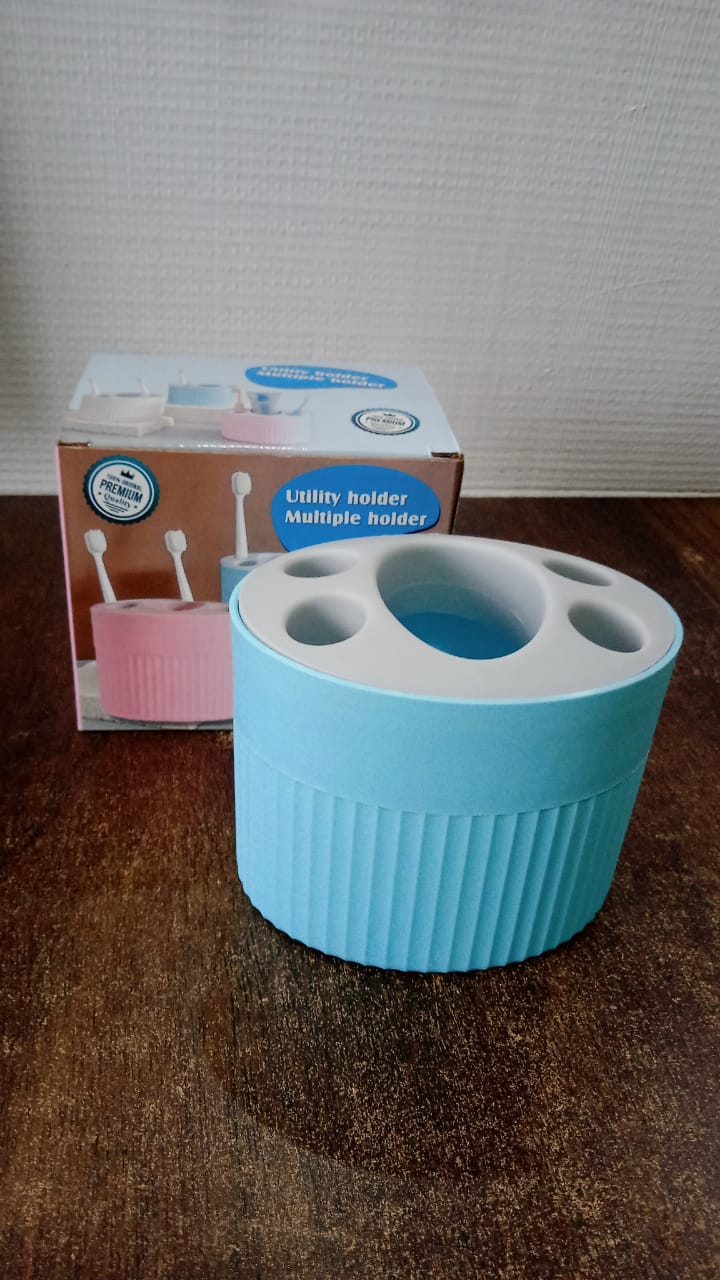 Multipurpose Bathroom Toothbrush and Utility Holder Stand with Multiple Slots (1 Pc) Your Brand