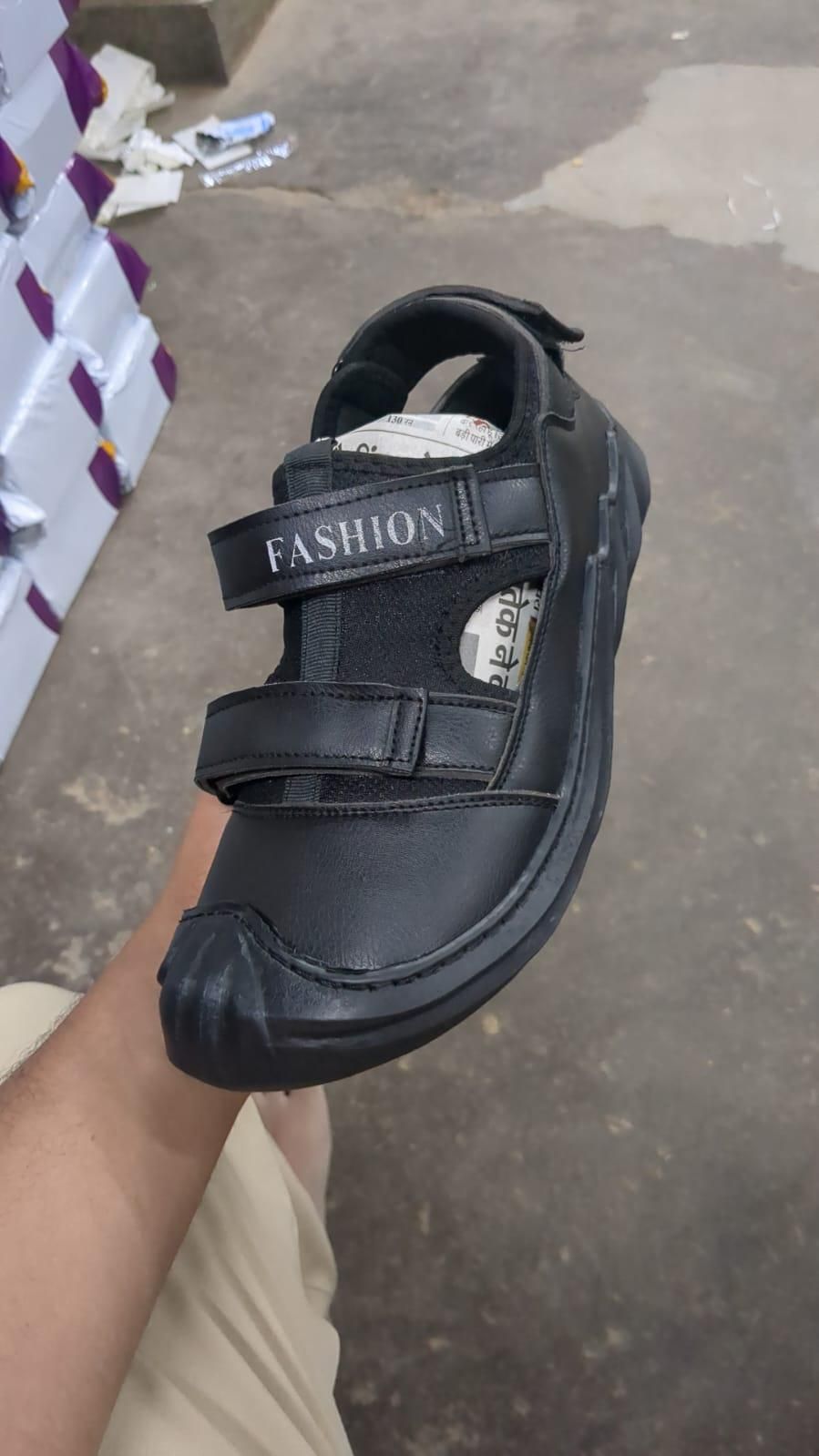 Black breathable sandals for all day wear with adjustable straps and durable sole