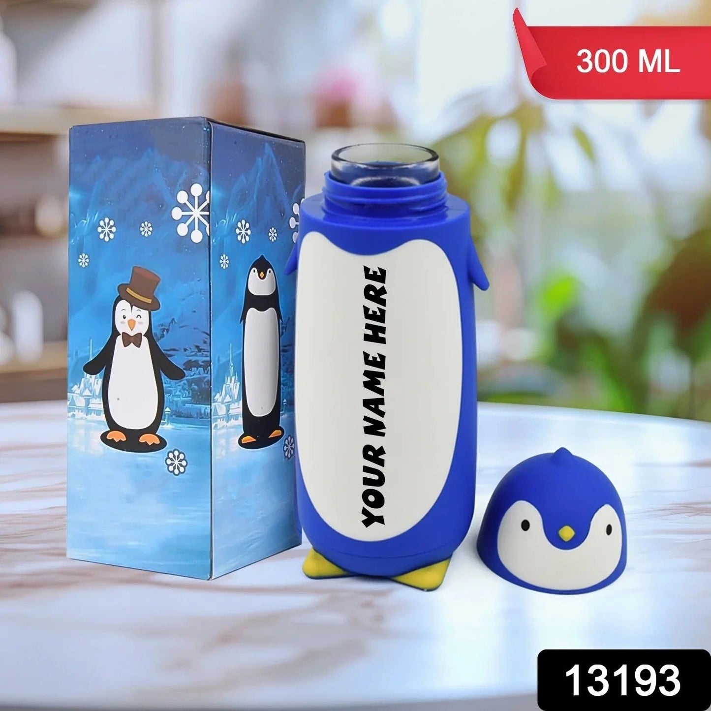 Customize Penguin Water Bottle Penguin Cartoon Water Bottle (Customize Your Name On This Bottle) Your Brand