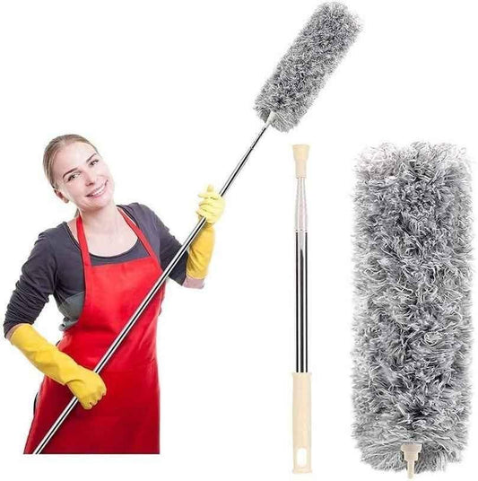 Flexible mop duster by THE GIR FARMER with extendable handle and soft microfiber head for dusting