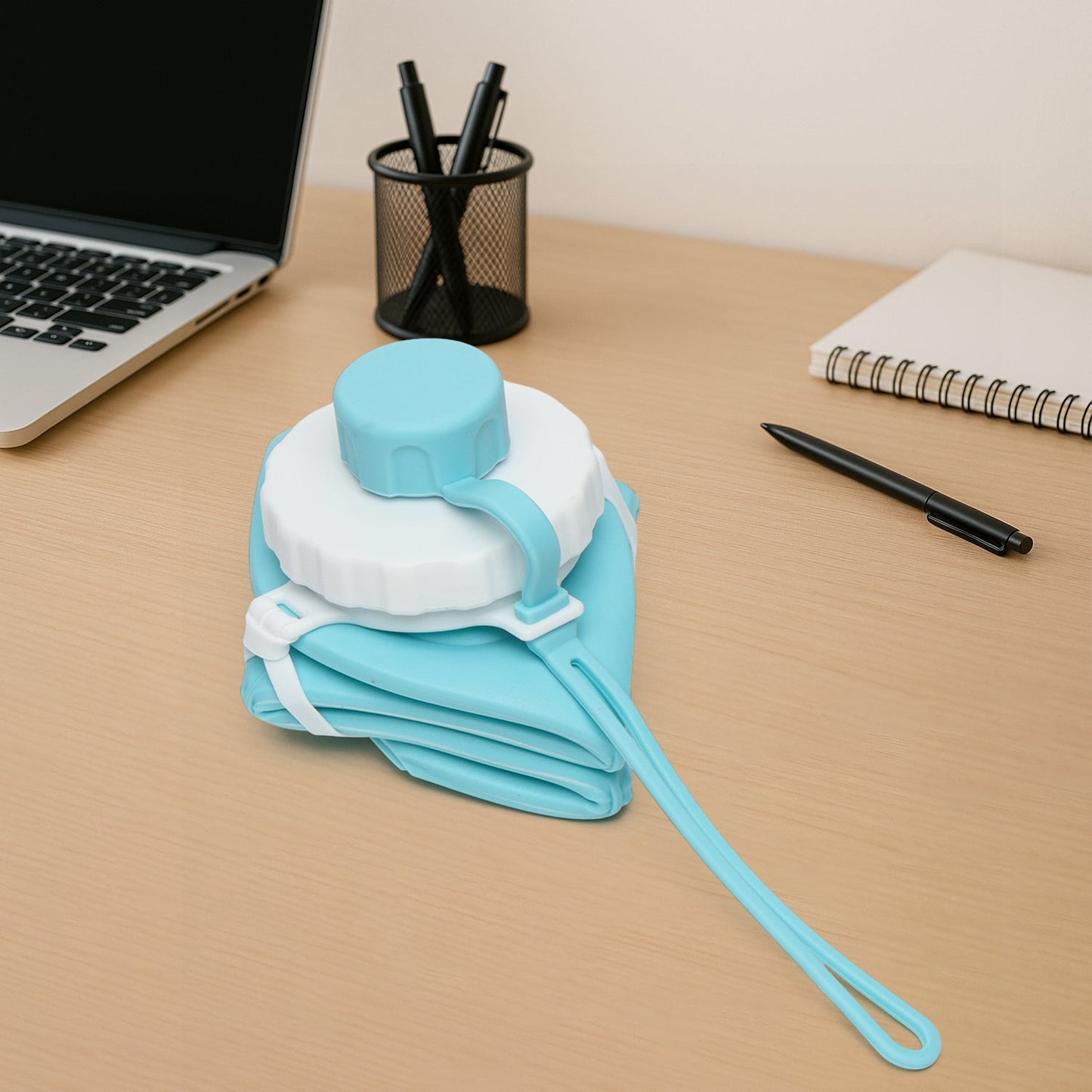 600ml Collapsible Silicone Water Bottle for Travel, Sports, Gym & Office (1 Pc) Your Brand