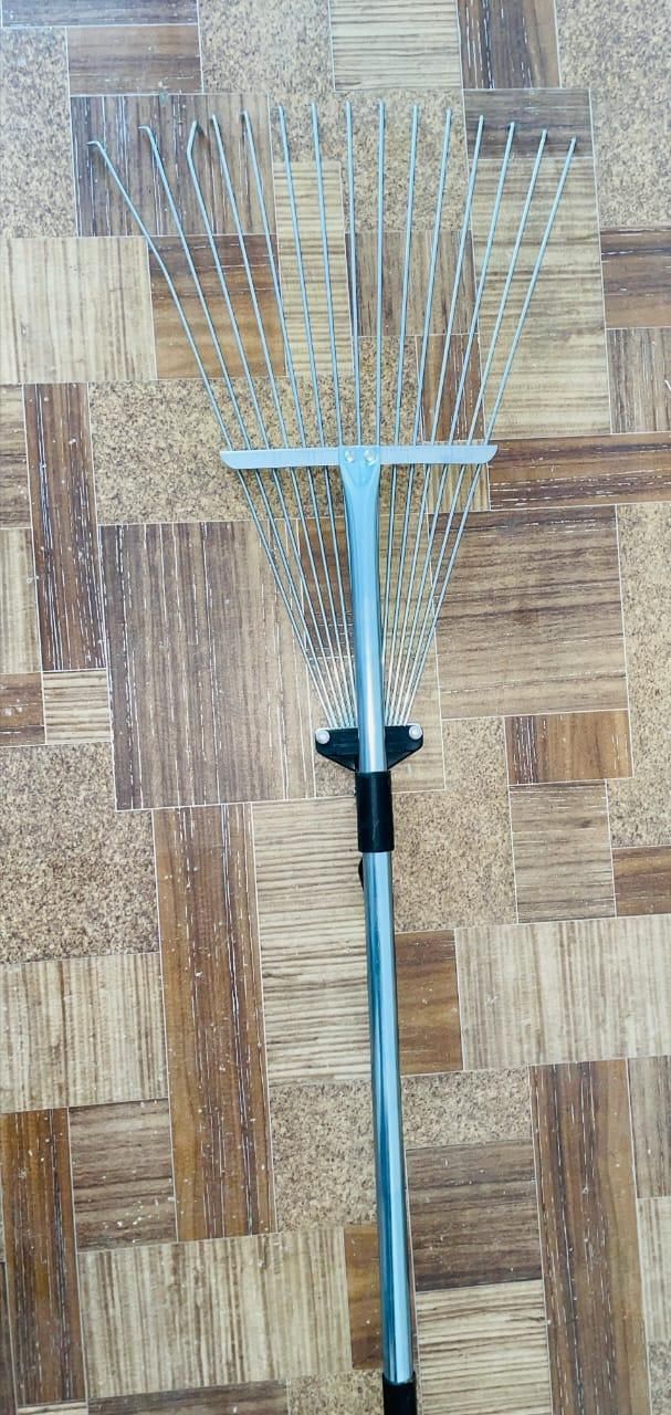 Best tool for cleaning garden leaves metal leaf rake with extendable handle by THE GIR FARMER