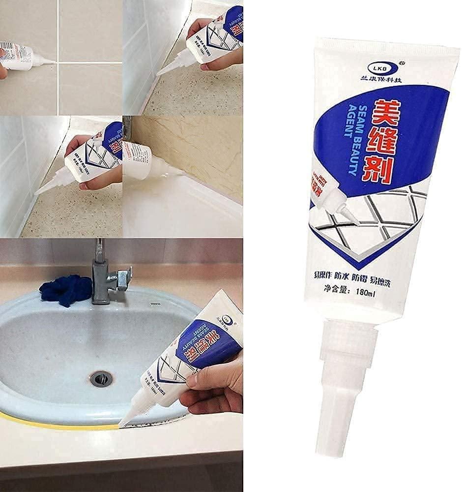 Gap filler tube for home repair used to seal gaps around tiles, sinks, and walls with easy application