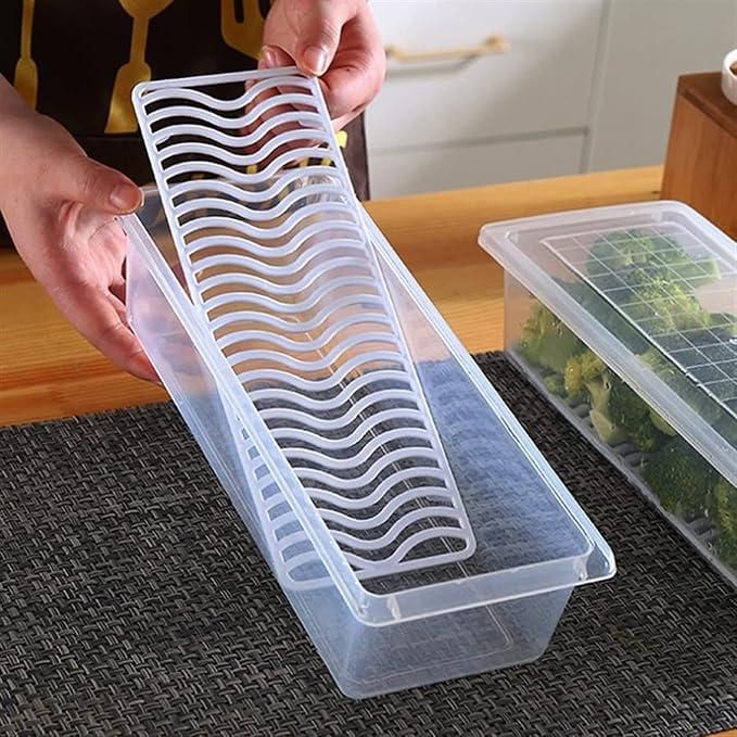 The Gir Farmer clear plastic fridge storage containers set with removable divider for organized kitchen storage