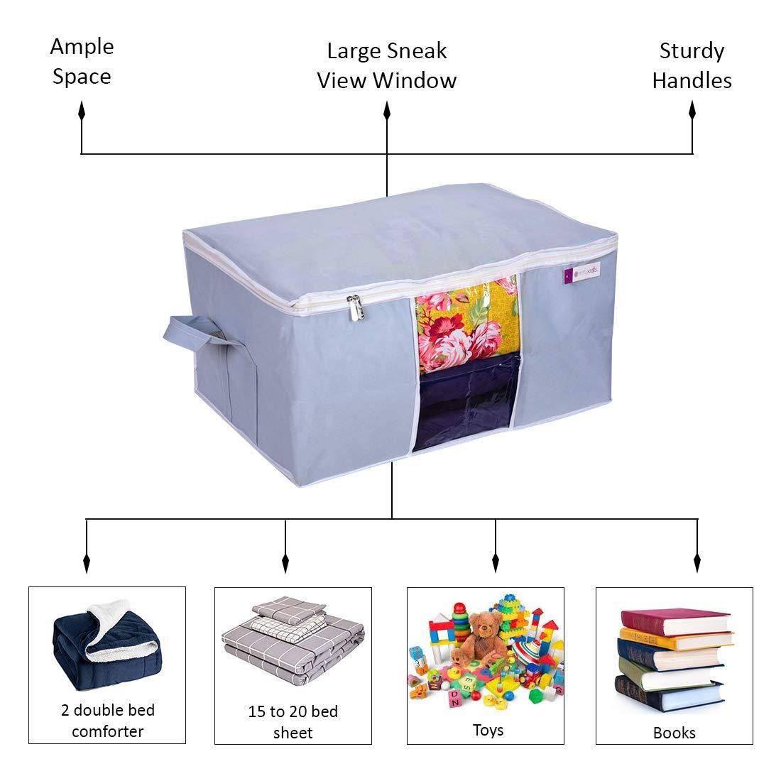 Large capacity storage bags for bedding with sturdy handles and large sneak view window by THE GIR FARMER