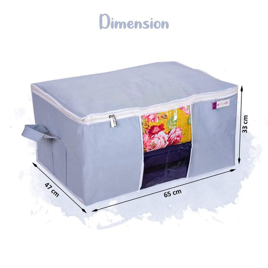 THE GIR FARMER large capacity storage bags for bedding in gray with zipper and clear window