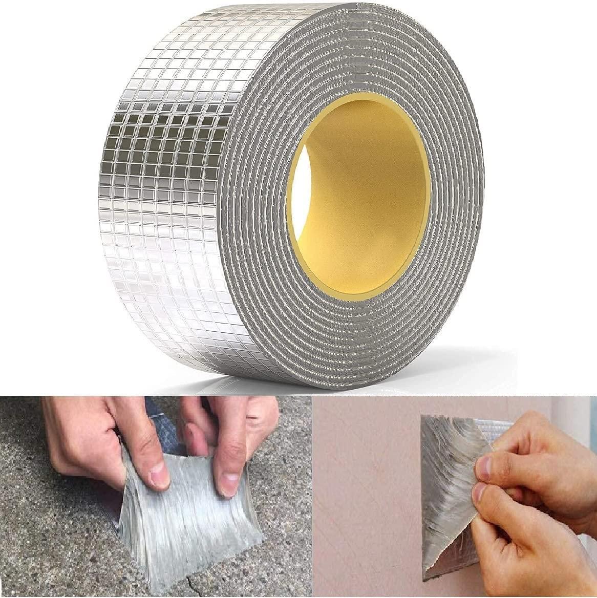 THE GIR FARMER leak proof adhesive tape roll with silver grid pattern showing flexible application on surfaces