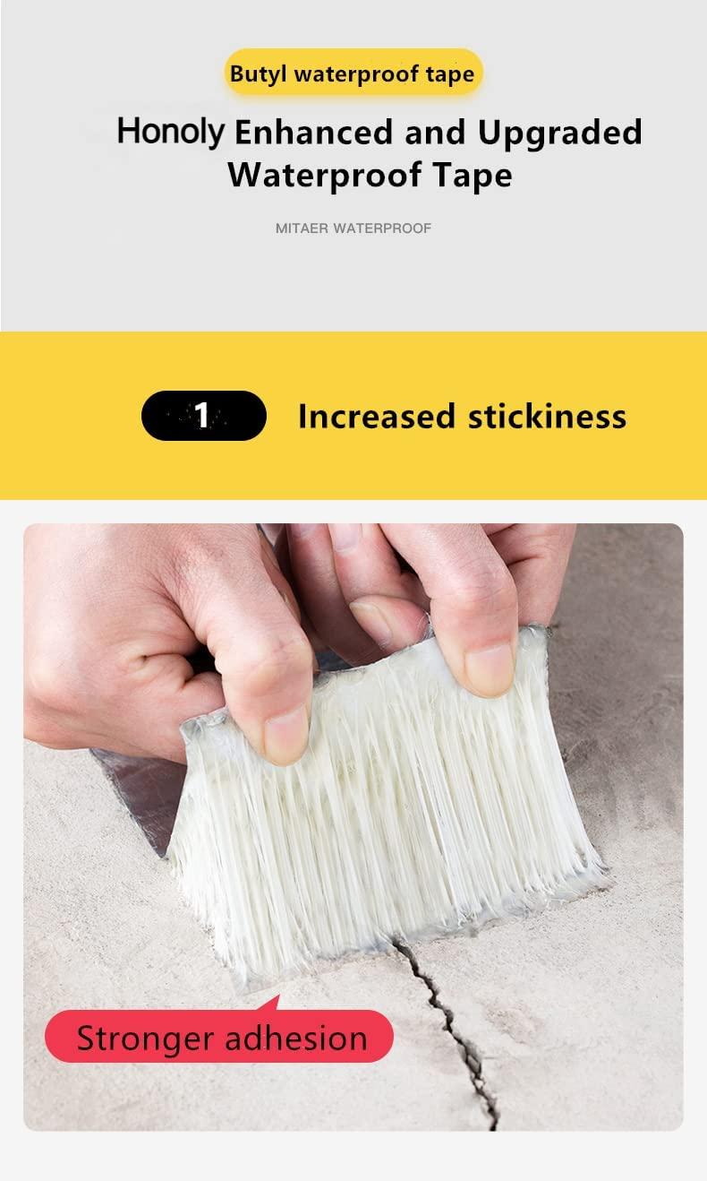 Leak proof adhesive tape by THE GIR FARMER showing strong adhesion and increased stickiness on a cracked surface