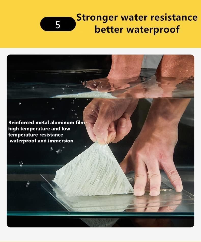 Leak proof adhesive tape with reinforced metal aluminum film tested underwater for strong water resistance