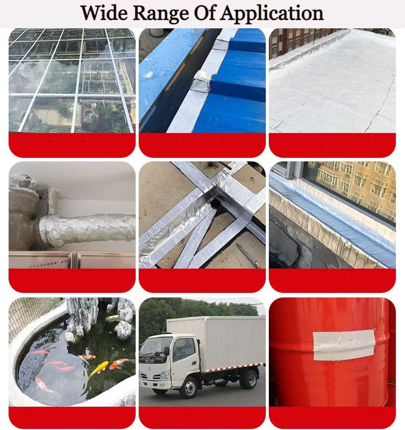 Various uses of leak proof adhesive tape by THE GIR FARMER for sealing roofs pipes windows ponds vehicles and containers
